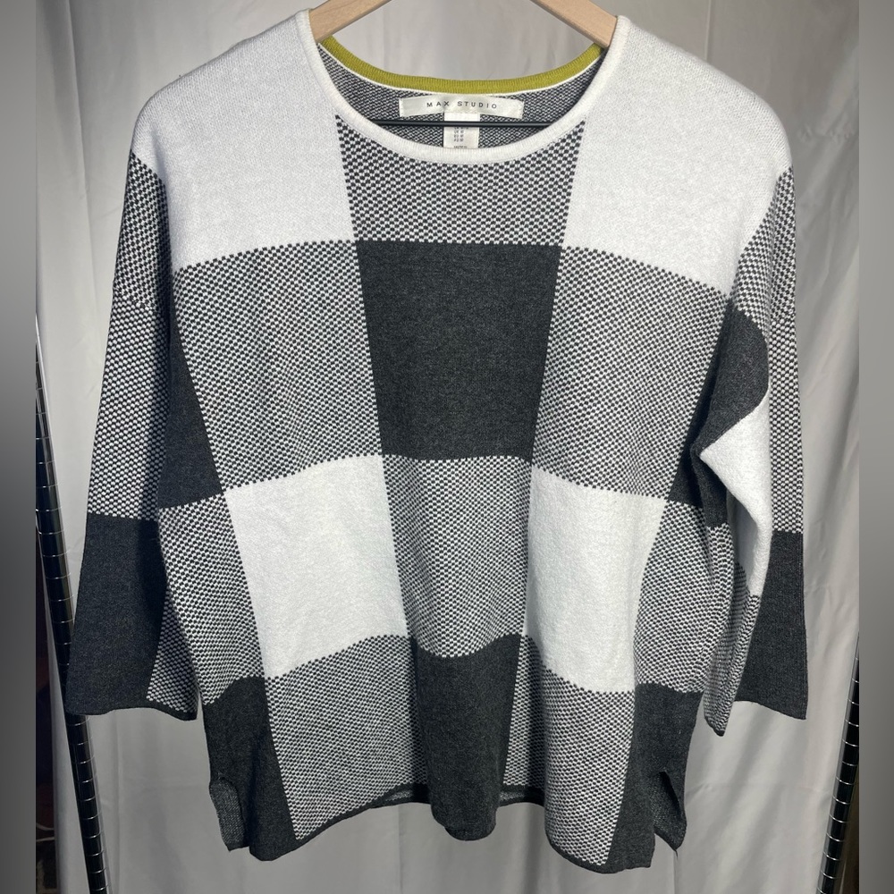 Max Studio buffalo plaid sweater